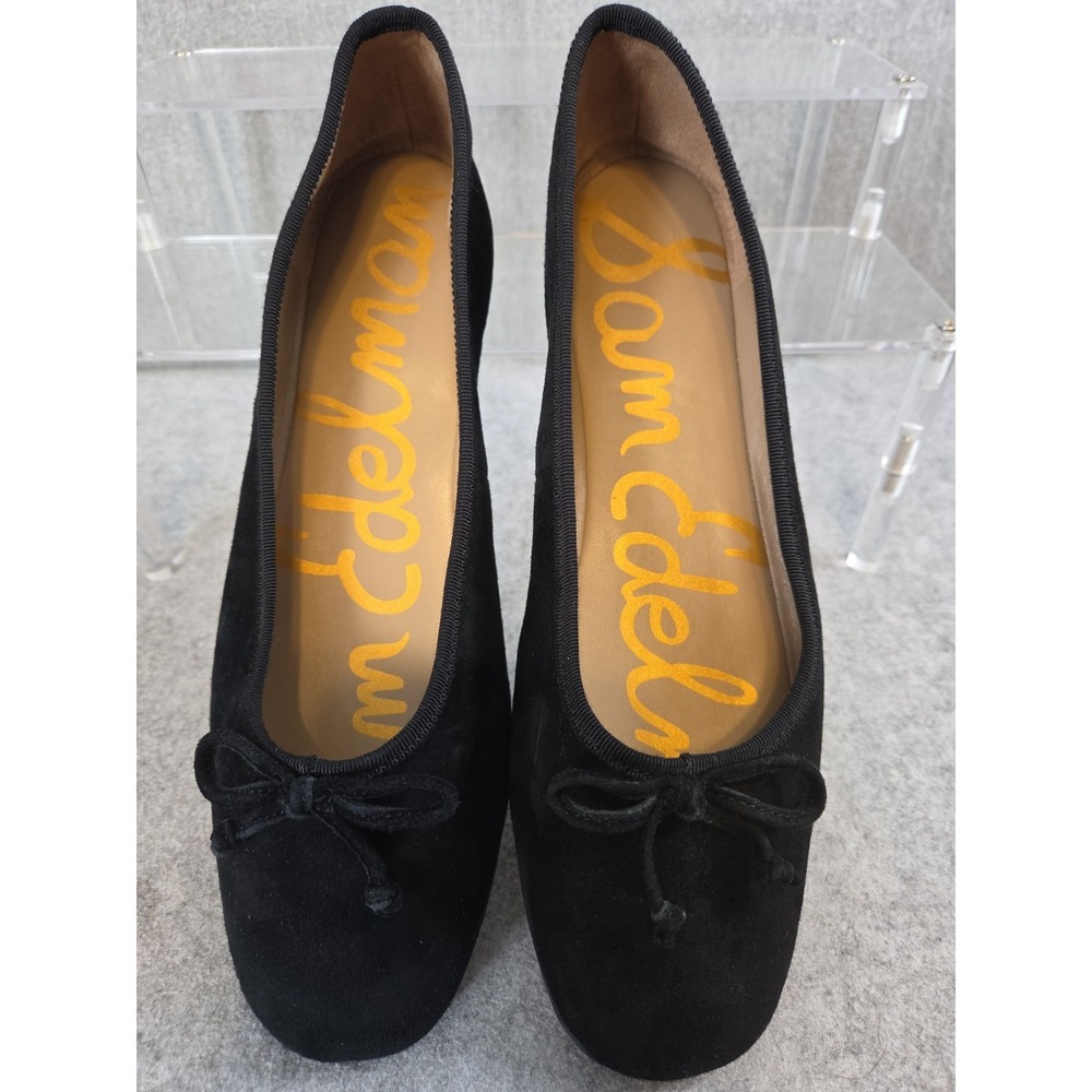 Sam Edelman Alie Womens 8 Ballet Flats Black Velvet Bow Detail Slip On Shoes